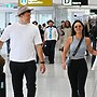 Danika Mason and boyfriend Liam Knight are spotted at Sydney airport leaving for an overseas trip. Photo: KHAP / BACKGRID.