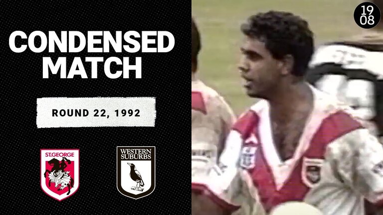 St George Dragons vs. Western Suburbs Magpies | Round 22, 1992 | Condensed Match | NRL Throwback