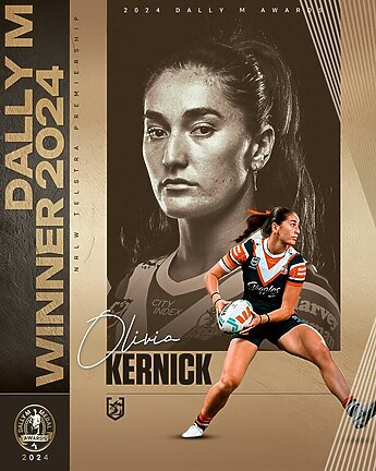 Kernick lays claim to NRLW Dally M glory