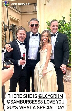 Sam Burgess scores big with wedding touchdown in Italy