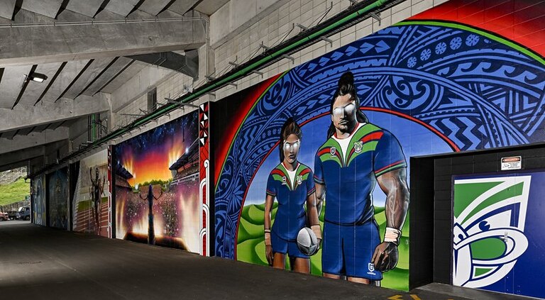 Stadium unveils mural, showcasing Warriors pride and history