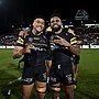 Sunia Turuva and Brian To'o after Penrith's opening finals defeat of Sydney Roosters.