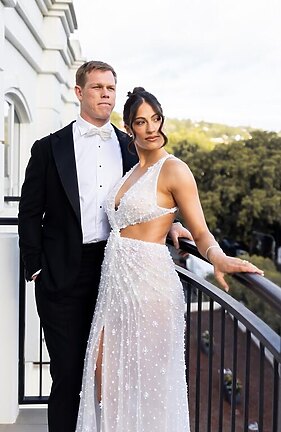 Kaylah and Lindsay Collins ahead of the Dally M awards. Picture: Supplied/@momentswithcarolin