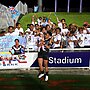 Losana Lutu's Fijian family showed their support for the star playmaker with a banner and t-shirts