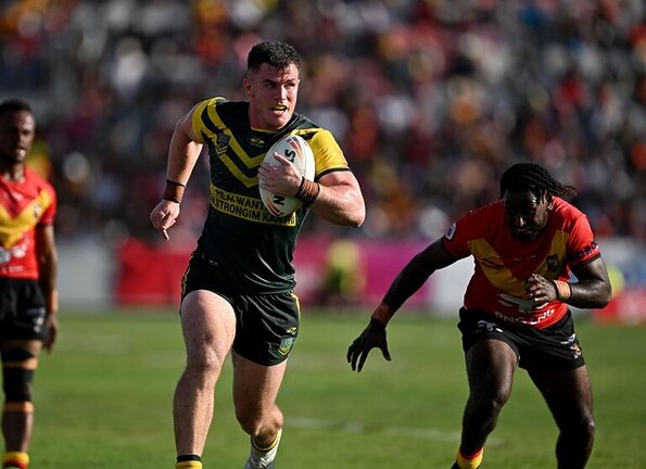 Fermor in action against Papua New Guinea earlier this year.