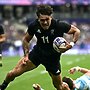 Moses Leo in action for the All Blacks Sevens team.