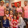 Several players with participants for a recent Holiday Junior Clinic held at Harold Fraser Reserve, Kogarah.