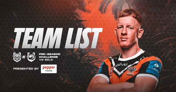 Team List: Pre-Season Challenge vs Eels