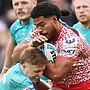 Alec Tuitavake in action for Leigh against Huddersfield