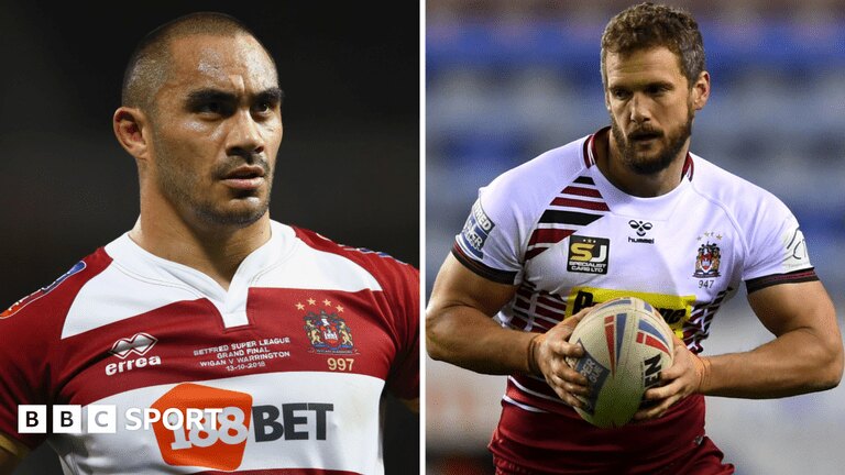 Wigan Warriors boss Matt Peet (left) with Tommy Leuluai (right)