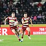 Wigan full back Jai Field drives forward against Hull