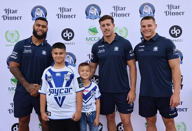 NRL squad members (L to R) Daniel Suluka-Fifita, Jack Todd and Luke Smith were on hand alongside Sitili Tupouniua as well as NRLW squad members Latisha Smythe and Waimarie Martin.