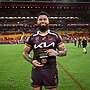 Payne Haas with the Carl Webb Medal.