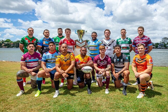 The Hostplus Cup captains at the QRL Major Competitions season launch.