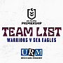 Team List: NRL Round 2 vs Warriors