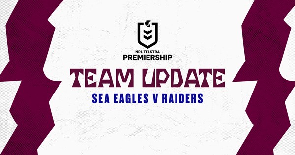 Team Update: NRL Round 3 vs Raiders