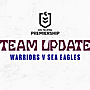 Team Update: NRL Round 2 vs Warriors