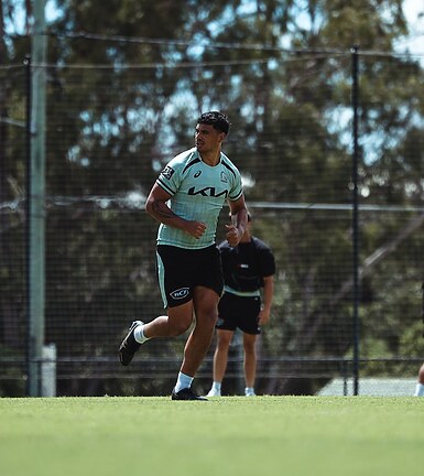 Ben Te Kura at Broncos training.