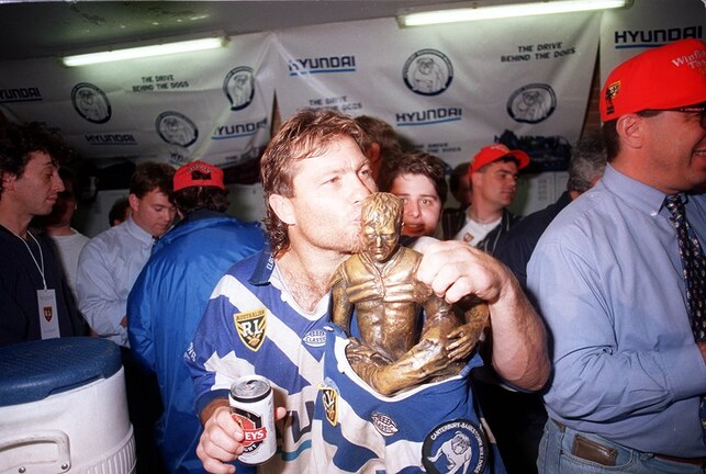 Terry Lamb savours premiership glory in 1995.