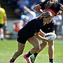 Ella Knowles in action in the NRL Schoolgirls Cup NSW grand final between Hills Sports High and Central Coast SC.