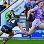 Jake Wardle scores a try for Wigan