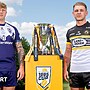 Featherstone captain Danny Addy (left) and York City Knights skipper Liam Harris (right)