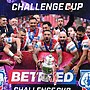 Hull KR players celebrate winning the Challenge Cup