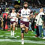 Payne Haas runs out for Beanie for Brain Cancer Round in 2024.