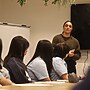 Head of Consumer Georgia Ravics speaks to students from Kingsgrove North High School, sharing her experiences as a rugby league player.