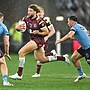 Pat Carrigan played 33 minutes from the interchange in Origin II, running 87m and making 18 tackles.