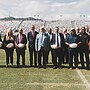 PNG PM James Marape, ARLC Chair Peter V'landys, NRL CEO Andrew Abdo with directors of the new PNG franchise board and members of the ARL Commission.