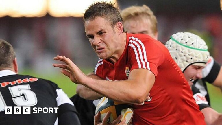Lee Byrne in action for the British and Irish Lions against South Africa in 2009