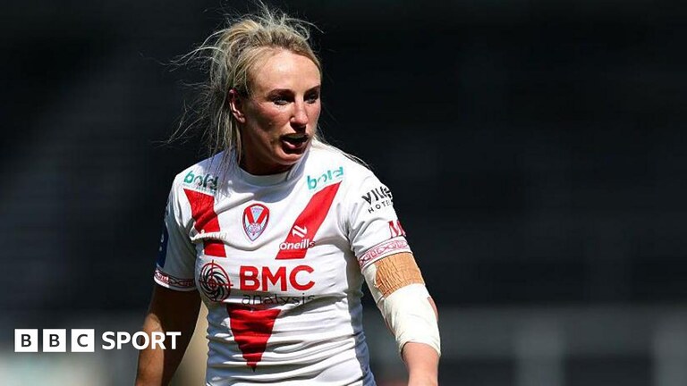 Jodie Cunningham of St Helens looks on