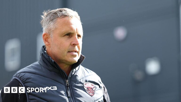 Salford Red Devils boss Paul Rowley looks on
