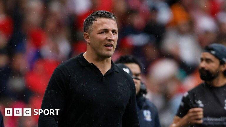 Warrington head coach Sam Burgess on the touchline at Wembley