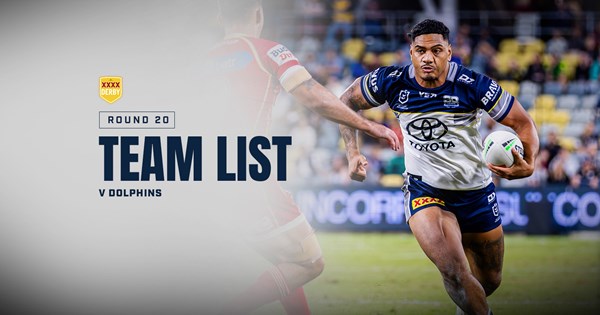 Cowboys NRL team list: Round 20 v Dolphins