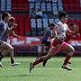 Braelan Marsh makes a break in the first minute of the game.