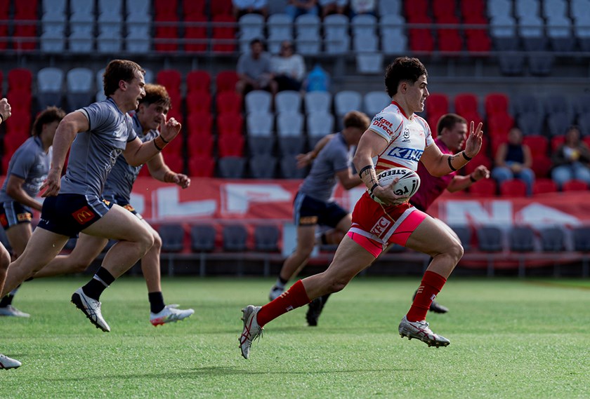 Braelan Marsh makes a break in the first minute of the game.