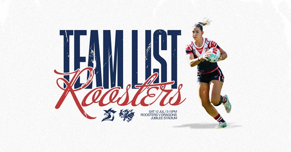24 Hour Update | NRLW Round 2 Line Up vs Dragons