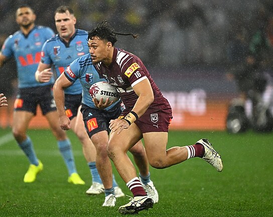 Jeremiah Nanai in action for the Maroons.