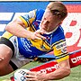 Alfie Edgell scored a hat-trick for Leeds Rhinos as they thumped Salford Red Devils