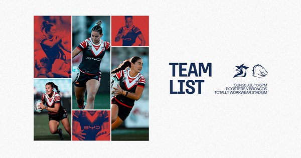 Team Lists | NRLW Round 3 Line Up vs Broncos