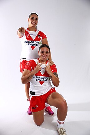Trinity and Paige Tauaneai are both in the Dragons NRWL squad, while older sister Alexis has joined the Bulldogs.