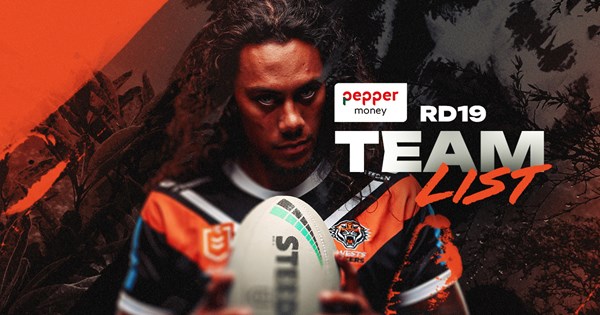 Team List: NRL Round 19 vs Warriors