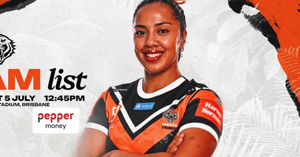 Team List: NRLW Round 1 vs Broncos