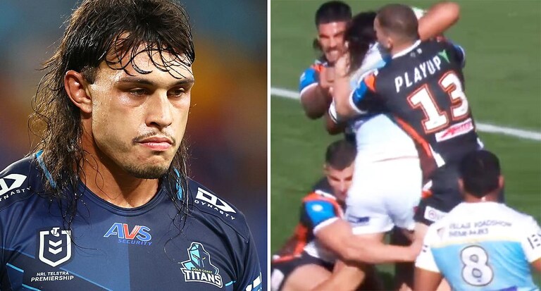 Wests Tigers player under fire after vision emerges of tackle that injured Tino Fa'asuamaleaui