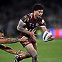 Rookie centre Robert Toia thrived in his Origin duel with idol Latrell Mitchell.