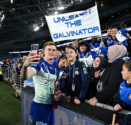 Lachlan Galvin is set to become a Bulldogs fan favourite after his match winning heroics against the Dragons.