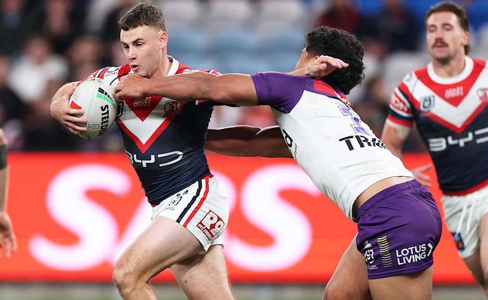 Sandon Smith in action for the Roosters.