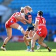 Lainlani Montgomery in action against the Dragons in Round 8.